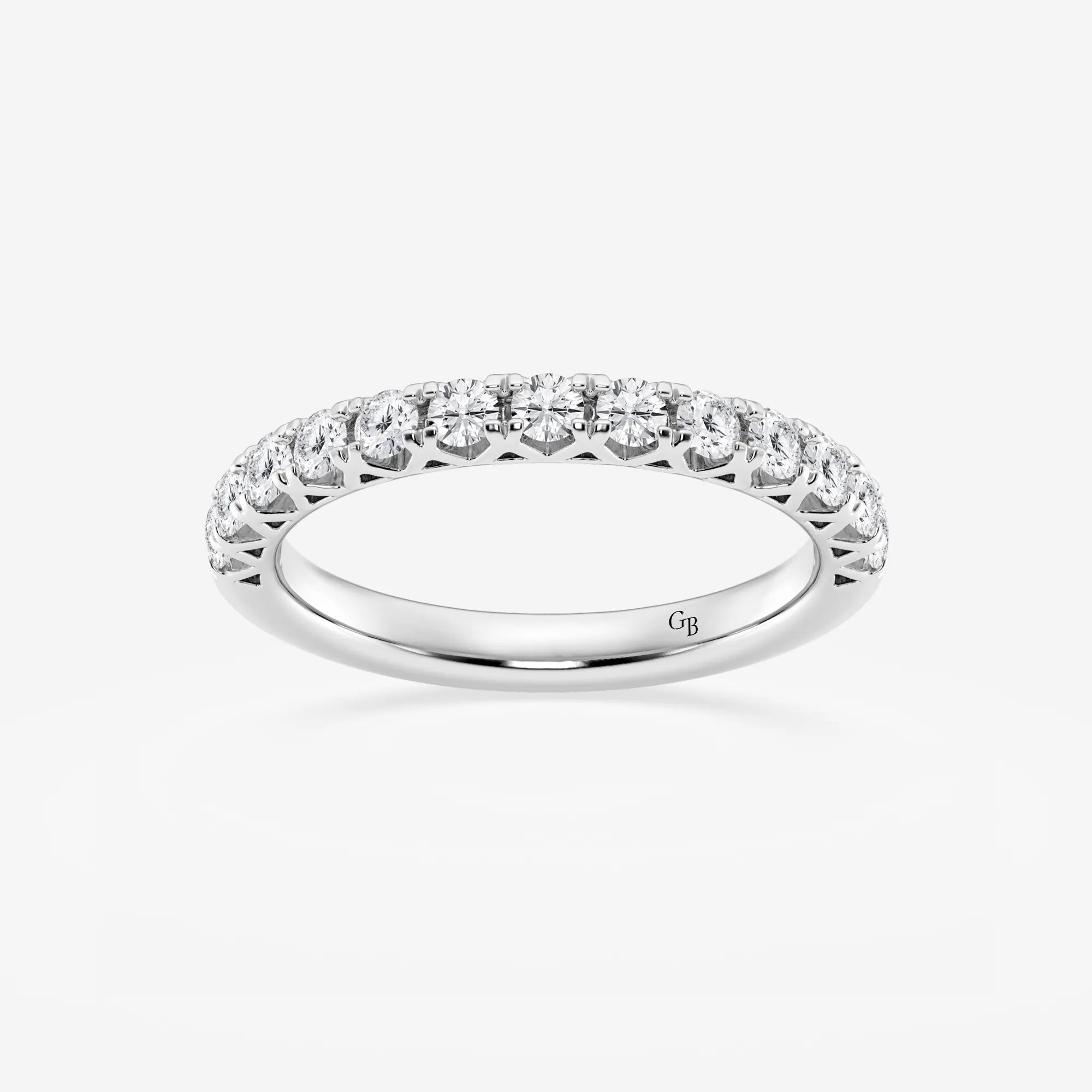 Platina Aure Round Lab-Grown Diamond Prong Set Wedding Band