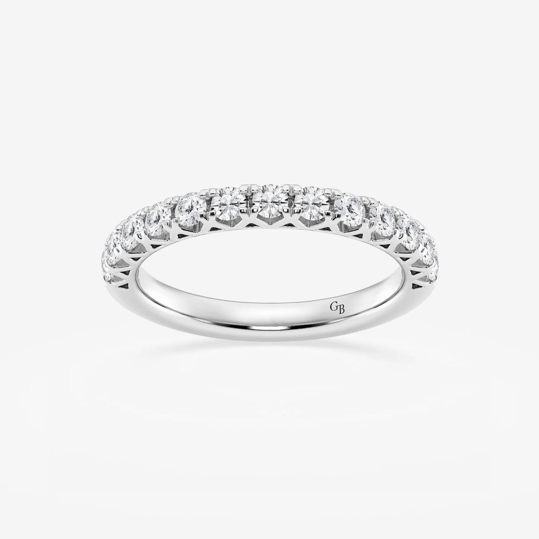 Platina Aure Round Lab-Grown Diamond Prong Set Wedding Band