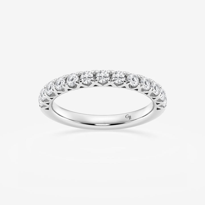 Platina Aure Round Lab-Grown Diamond Prong Set Wedding Band