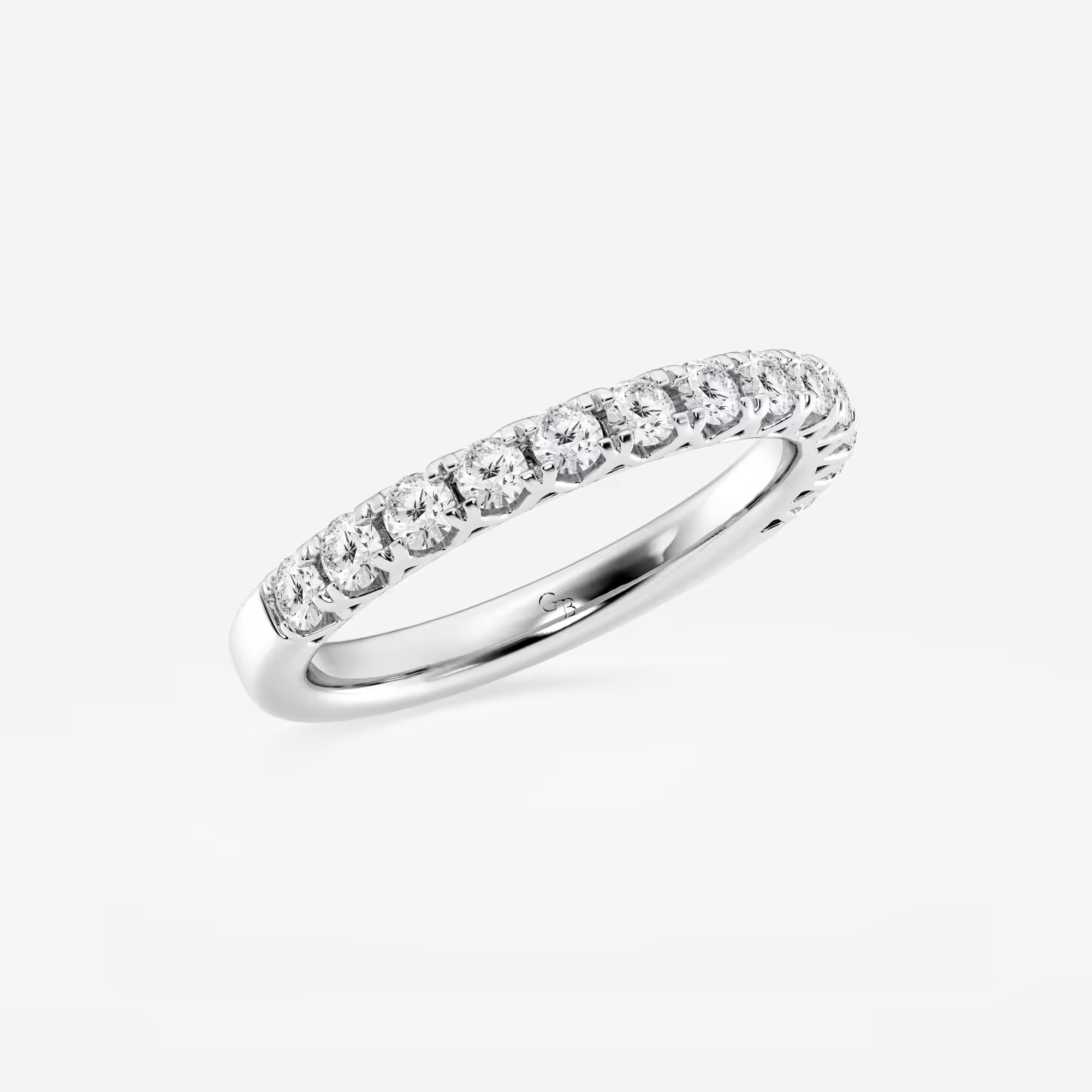 Platina Aure Round Lab-Grown Diamond Prong Set Wedding Band