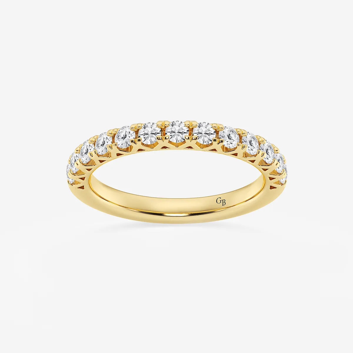 Platina Aure Round Lab-Grown Diamond Prong Set Wedding Band