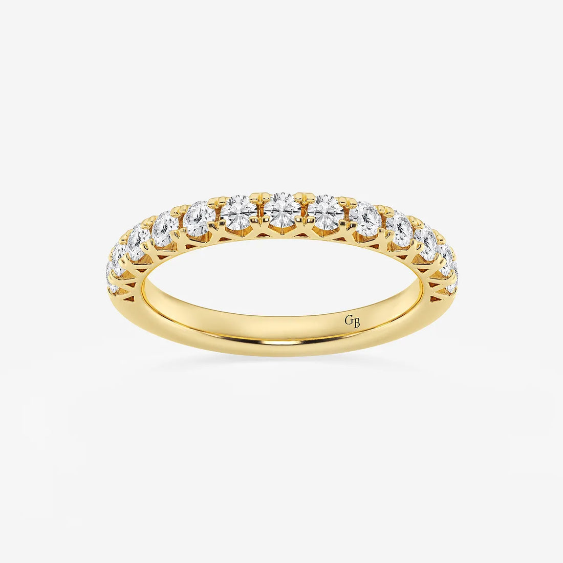 Platina Aure Round Lab-Grown Diamond Prong Set Wedding Band