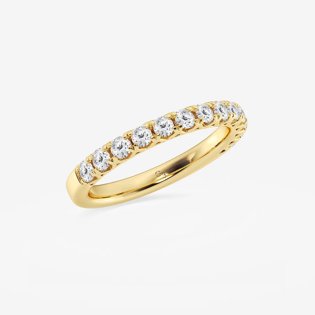 Platina Aure Round Lab-Grown Diamond Prong Set Wedding Band