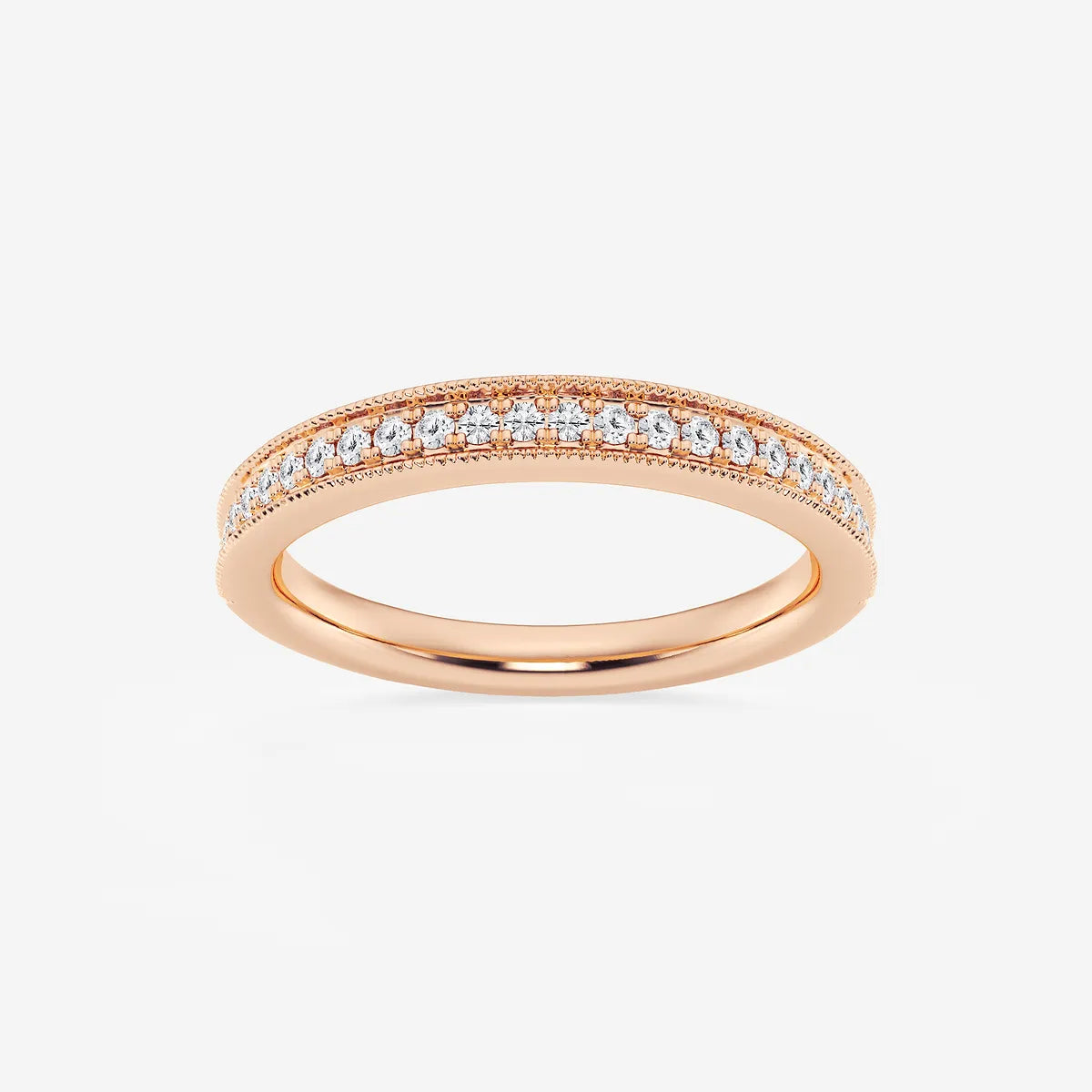 Milgrace Round Lab-Grown Diamond Milgrain Wedding Band