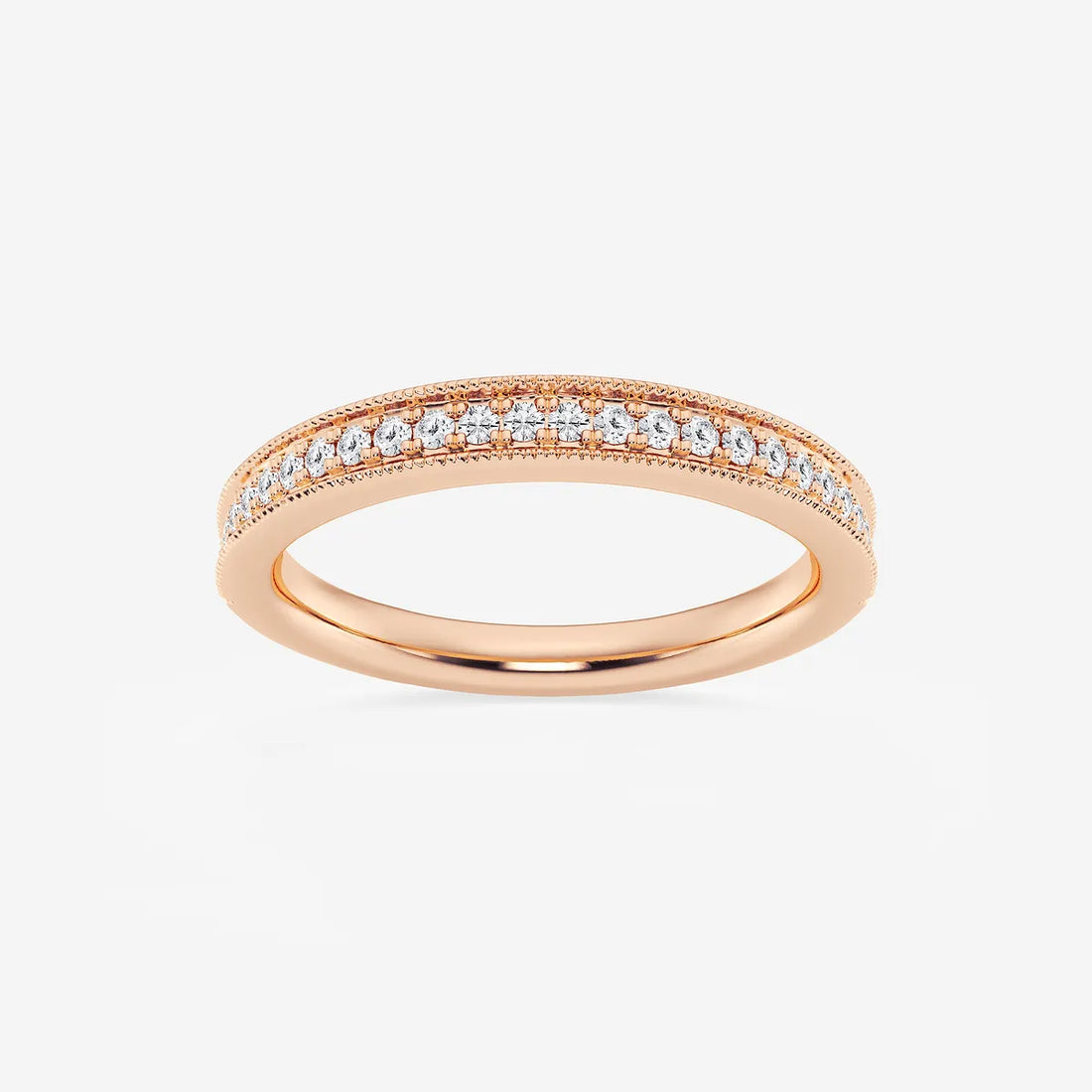 Milgrace Round Lab-Grown Diamond Milgrain Wedding Band