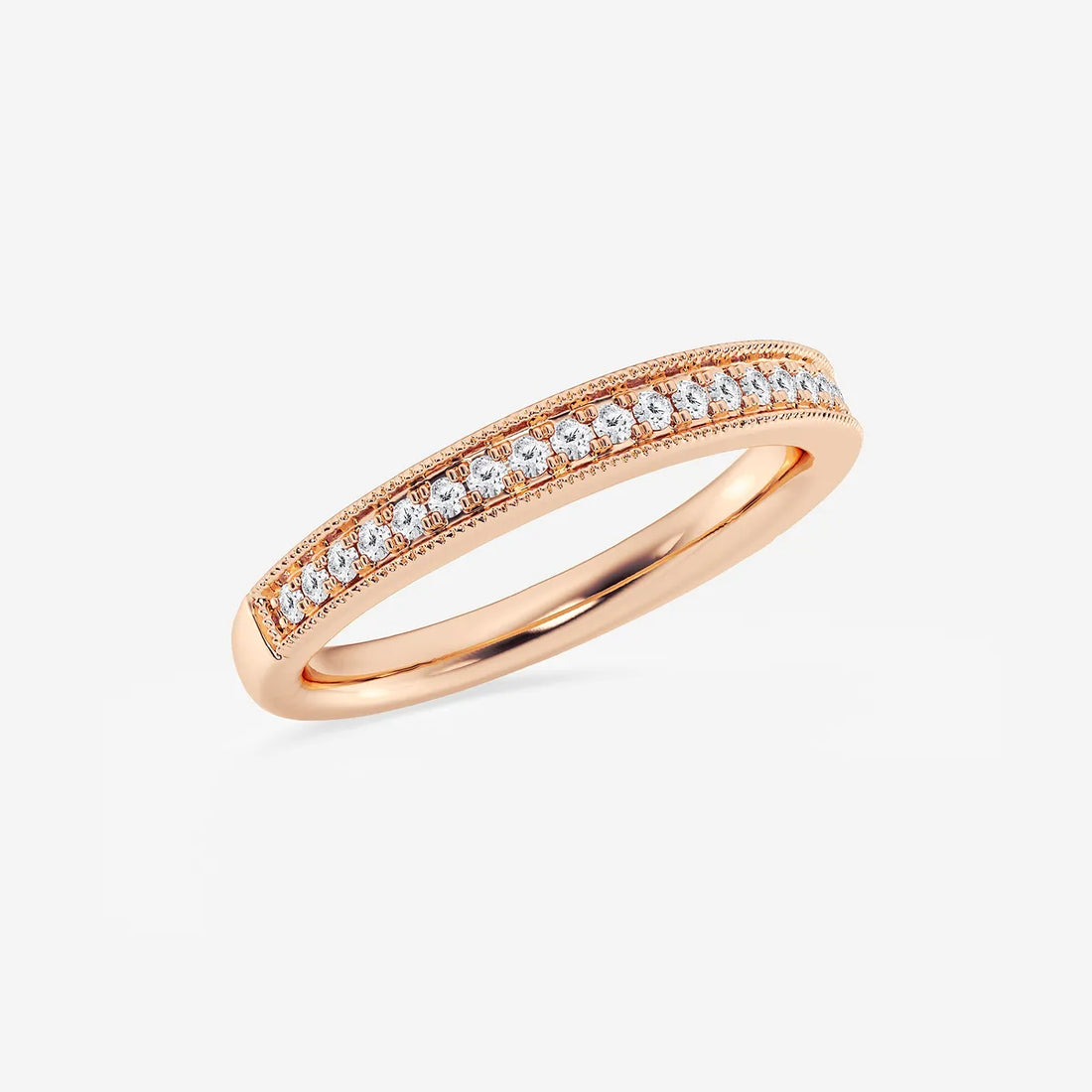 Milgrace Round Lab-Grown Diamond Milgrain Wedding Band