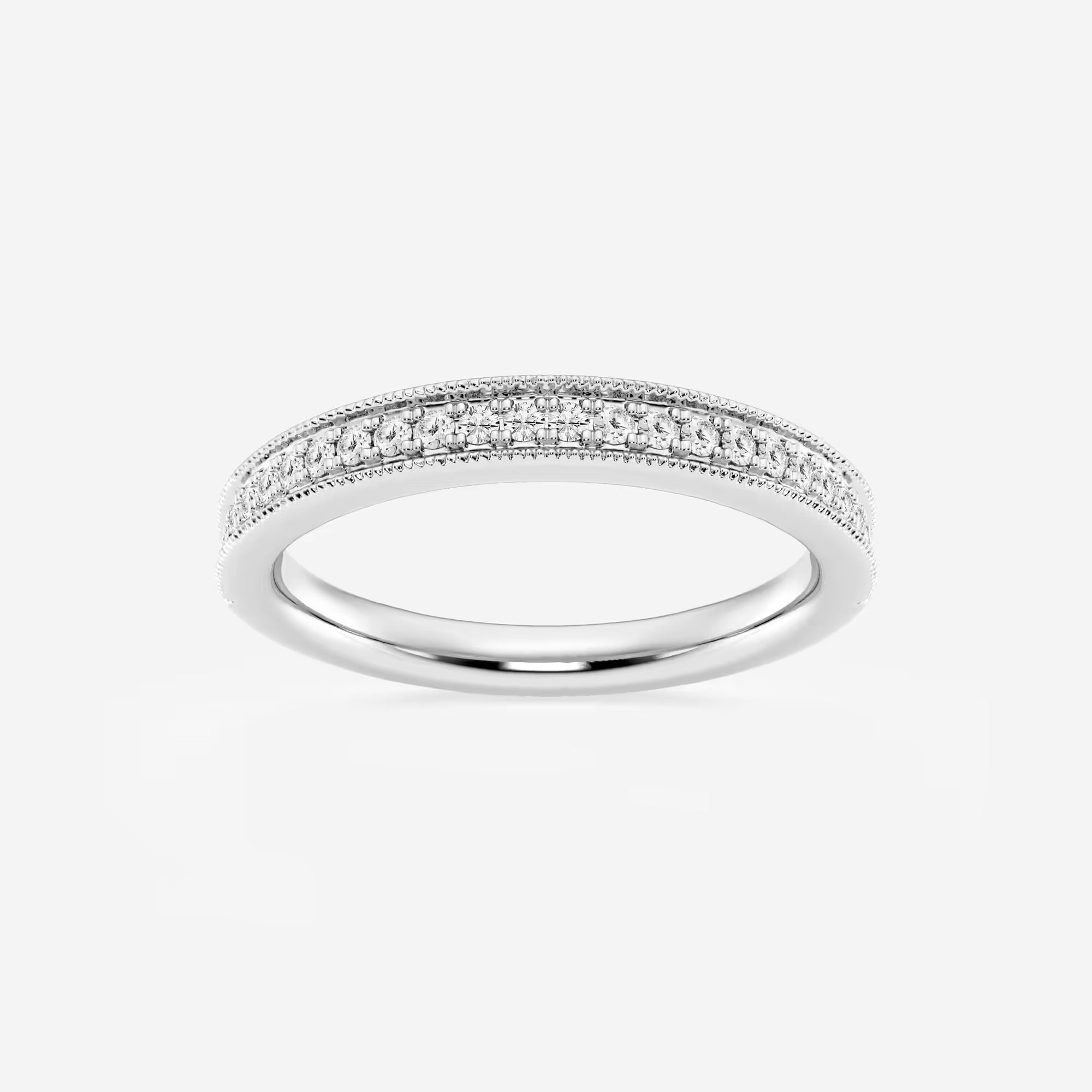 Milgrace Round Lab-Grown Diamond Milgrain Wedding Band