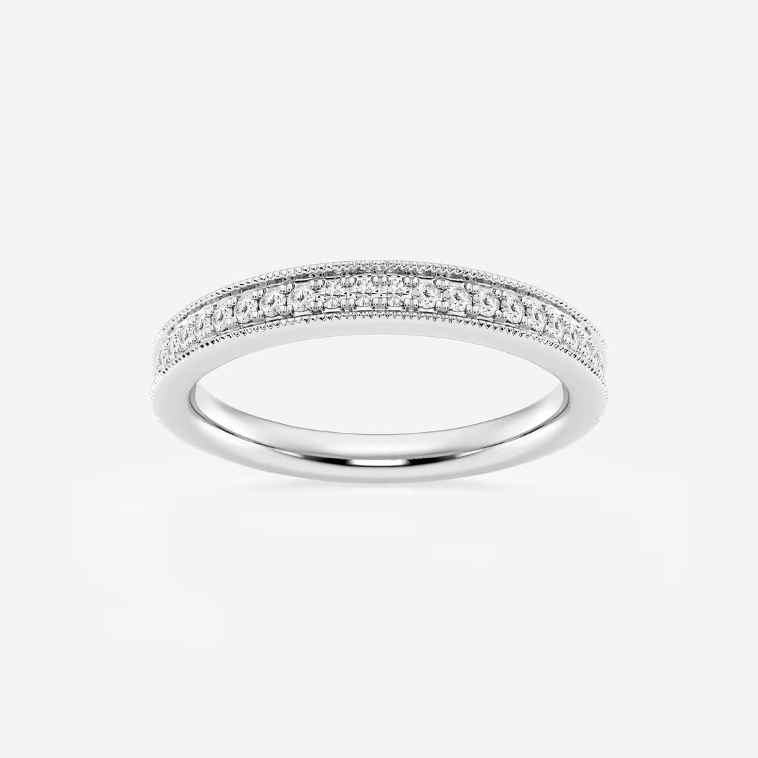 Milgrace Round Lab-Grown Diamond Milgrain Wedding Band