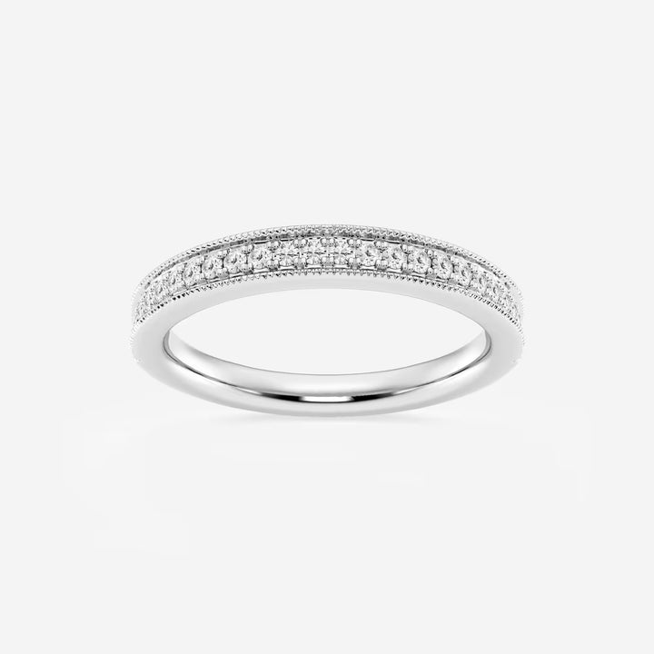 Milgrace Round Lab-Grown Diamond Milgrain Wedding Band