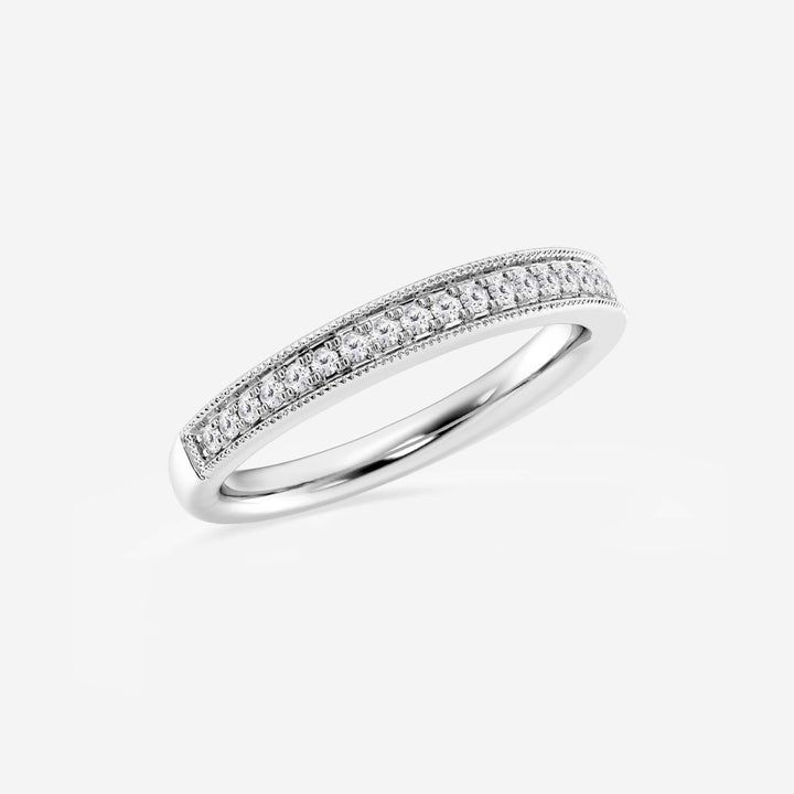 Milgrace Round Lab-Grown Diamond Milgrain Wedding Band