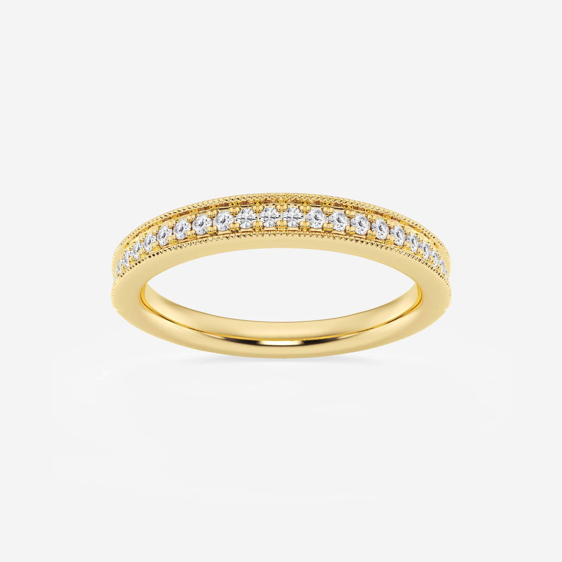 Milgrace Round Lab-Grown Diamond Milgrain Wedding Band