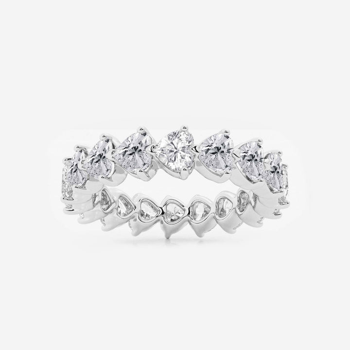 Elegant Floating Heart Shape Lab Grown Diamond Eternity Band in Solid Gold
