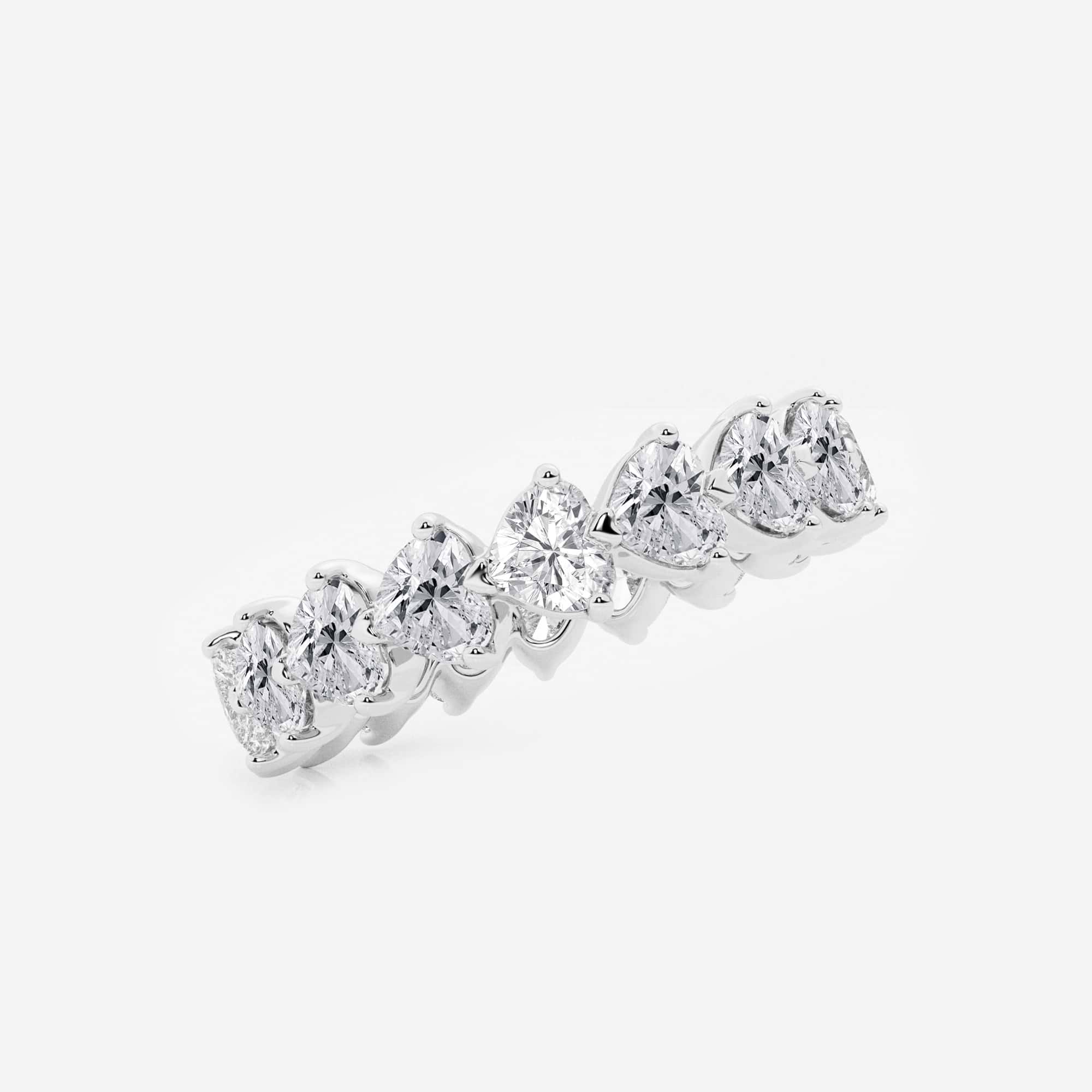 Elegant Floating Heart Shape Lab Grown Diamond Eternity Band in Solid Gold