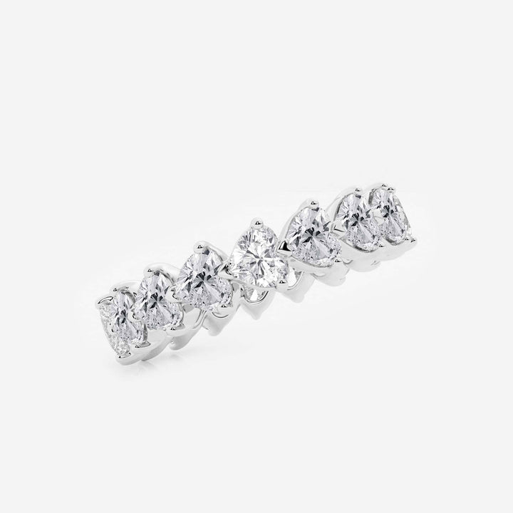 Elegant Floating Heart Shape Lab Grown Diamond Eternity Band in Solid Gold