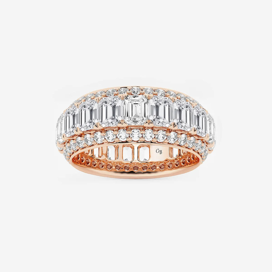 FrameLuxe Emerald & Round Lab-Grown Diamond Eternity Band