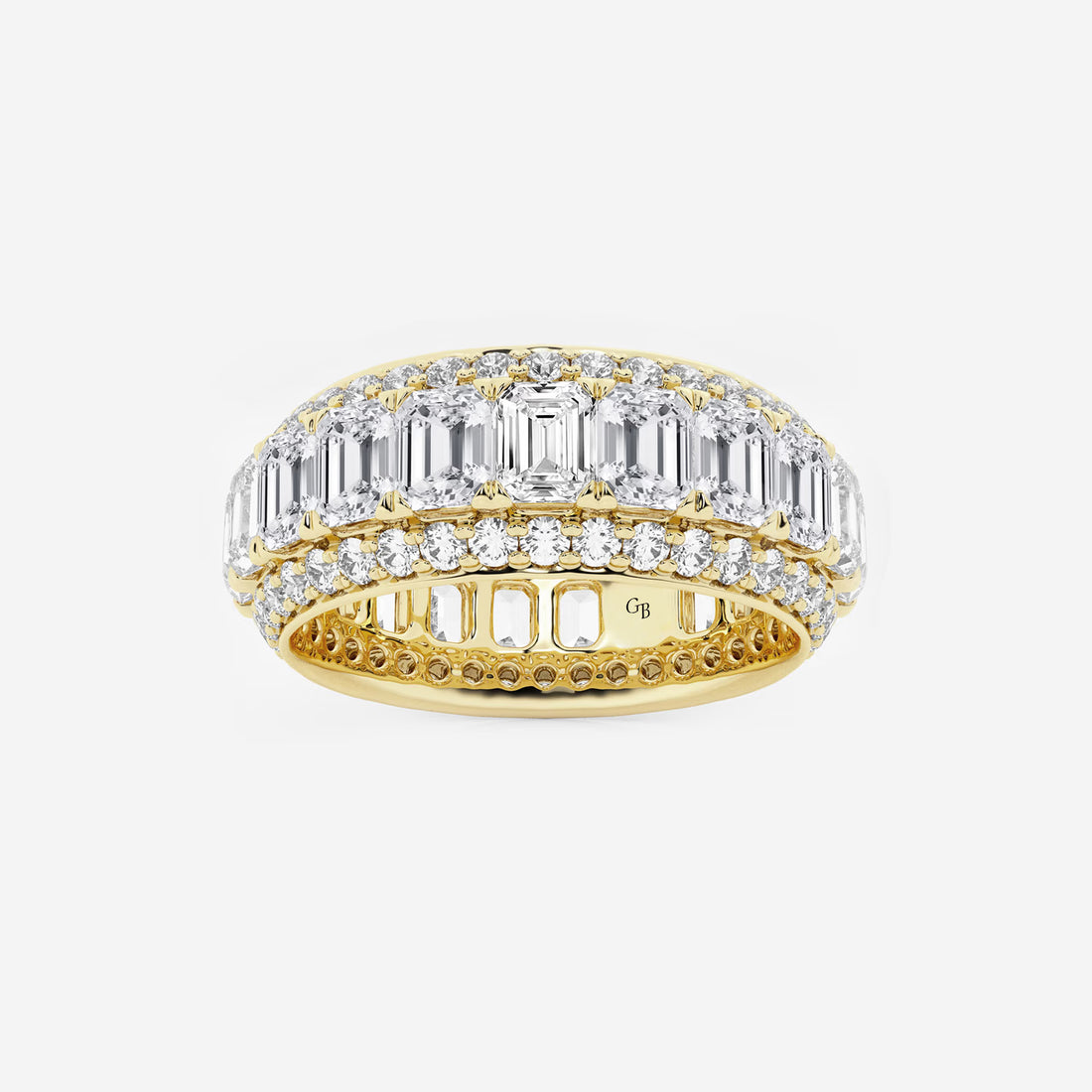 FrameLuxe Emerald & Round Lab-Grown Diamond Eternity Band