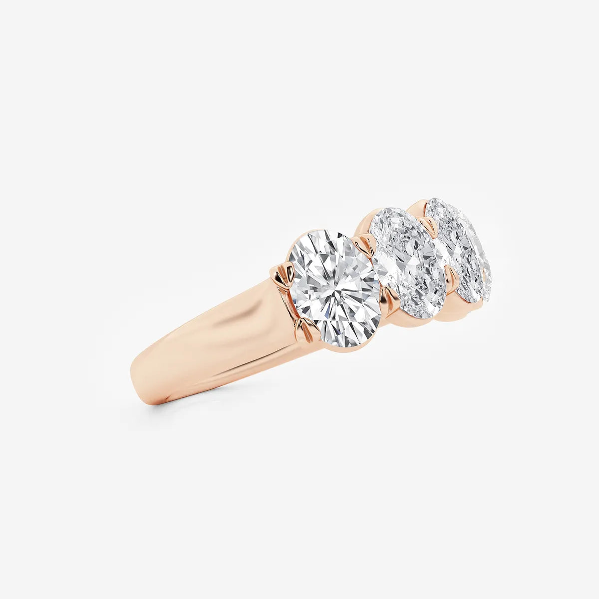 Elegant Oval Lab Grown Diamond Multi Stone Anniversary Band in Solid Gold
