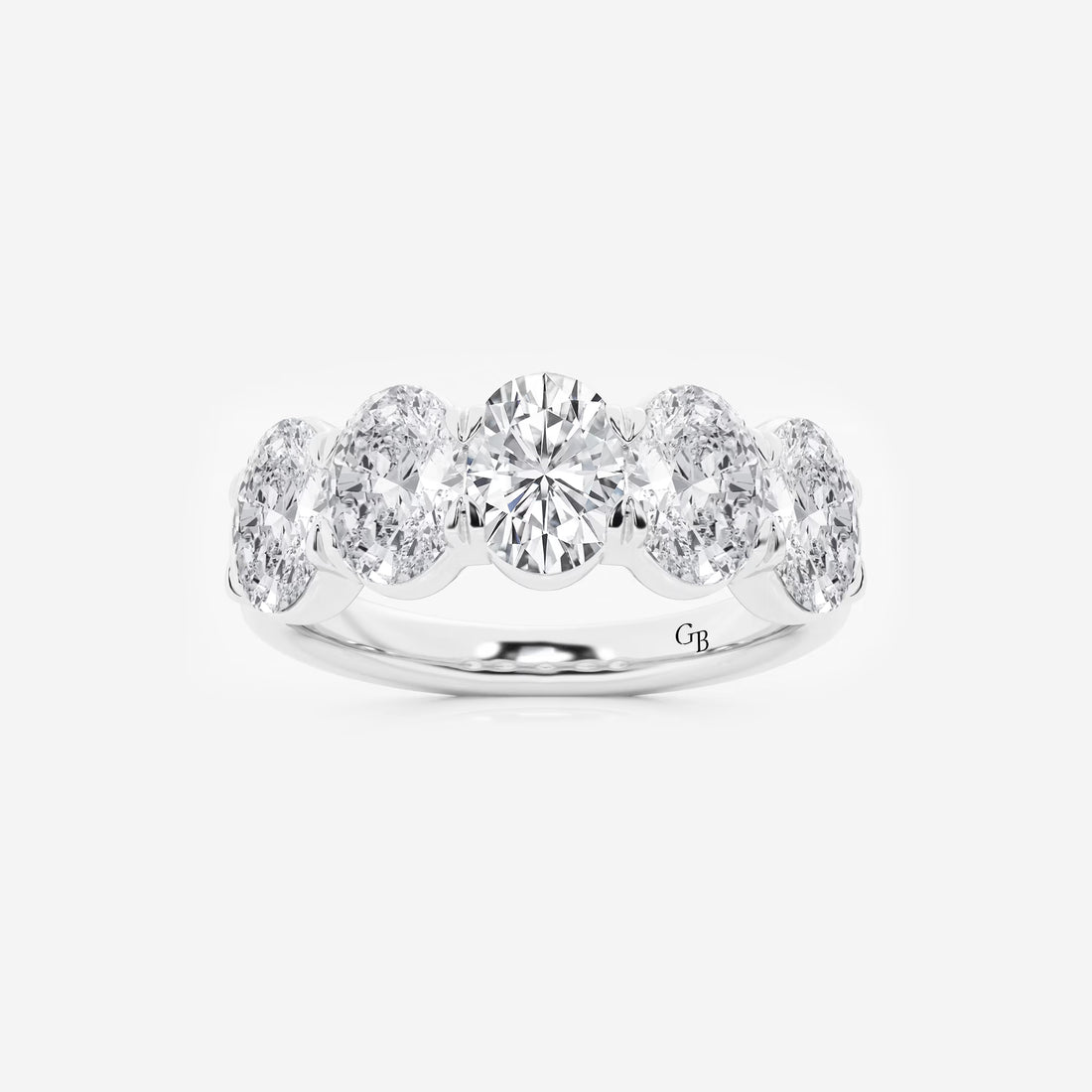 Elegant Oval Lab Grown Diamond Multi Stone Anniversary Band in Solid Gold