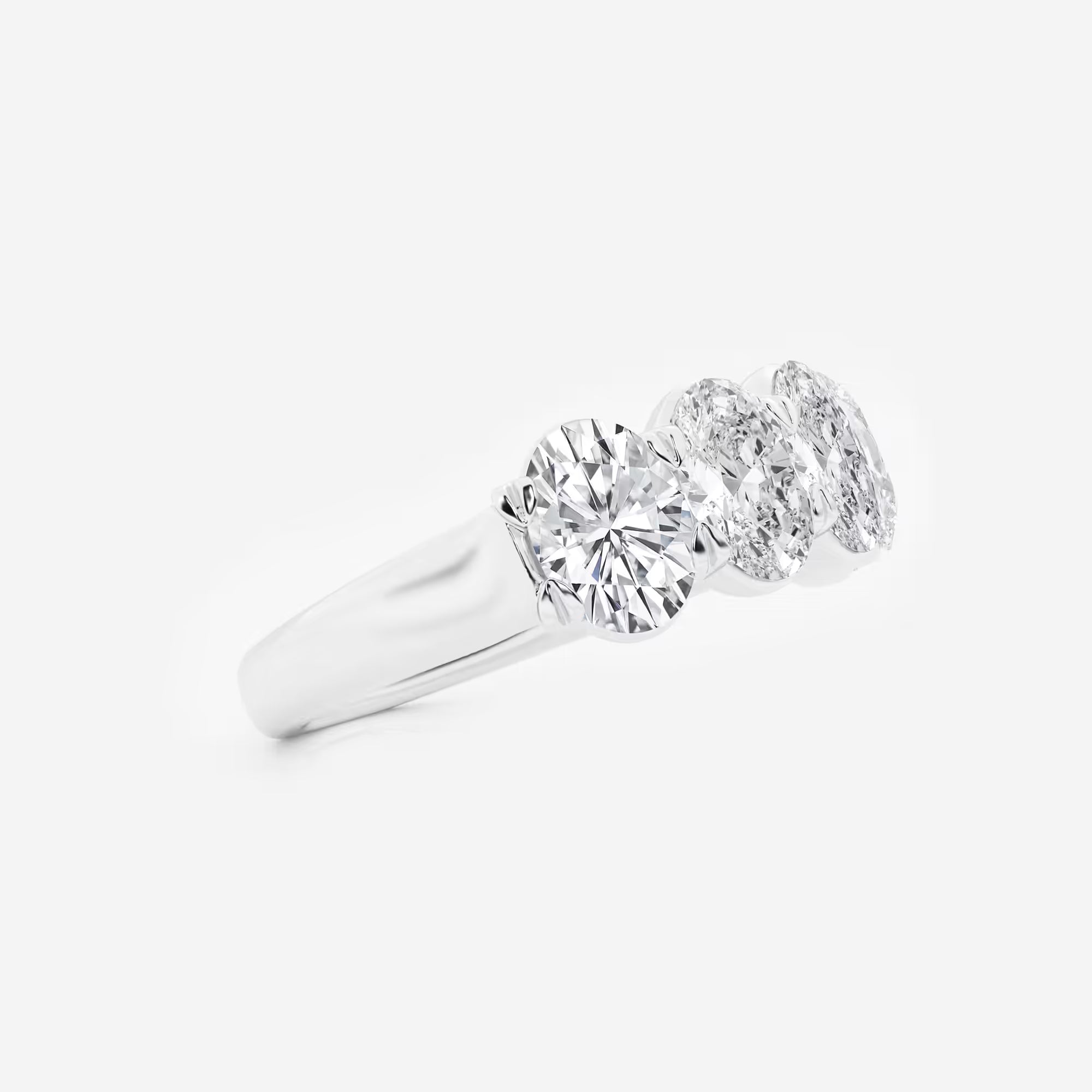 Elegant Oval Lab Grown Diamond Multi Stone Anniversary Band in Solid Gold