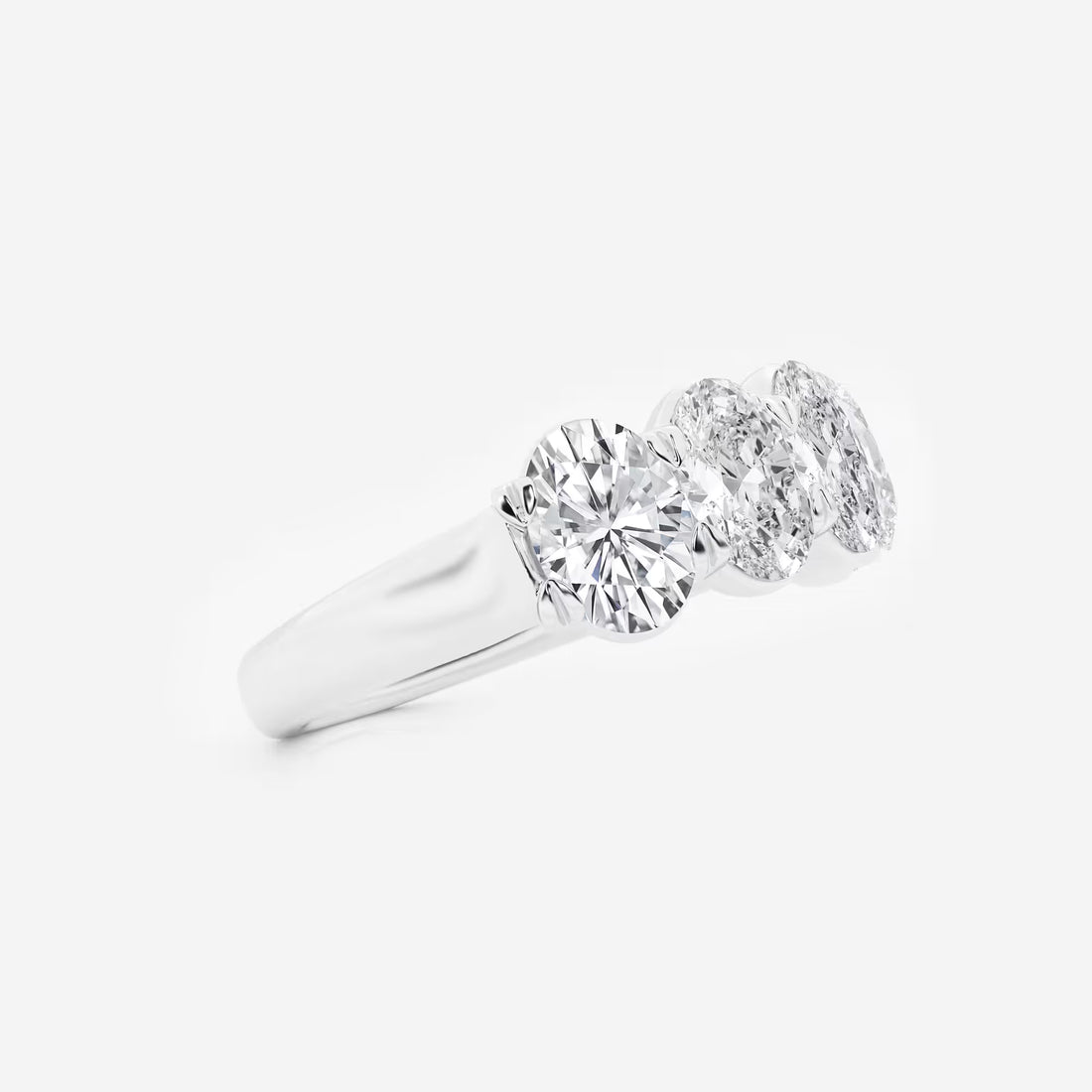 Elegant Oval Lab Grown Diamond Multi Stone Anniversary Band in Solid Gold