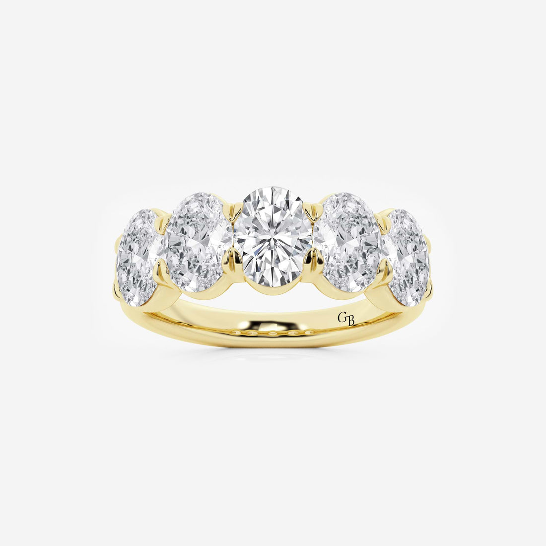 Elegant Oval Lab Grown Diamond Multi Stone Anniversary Band in Solid Gold