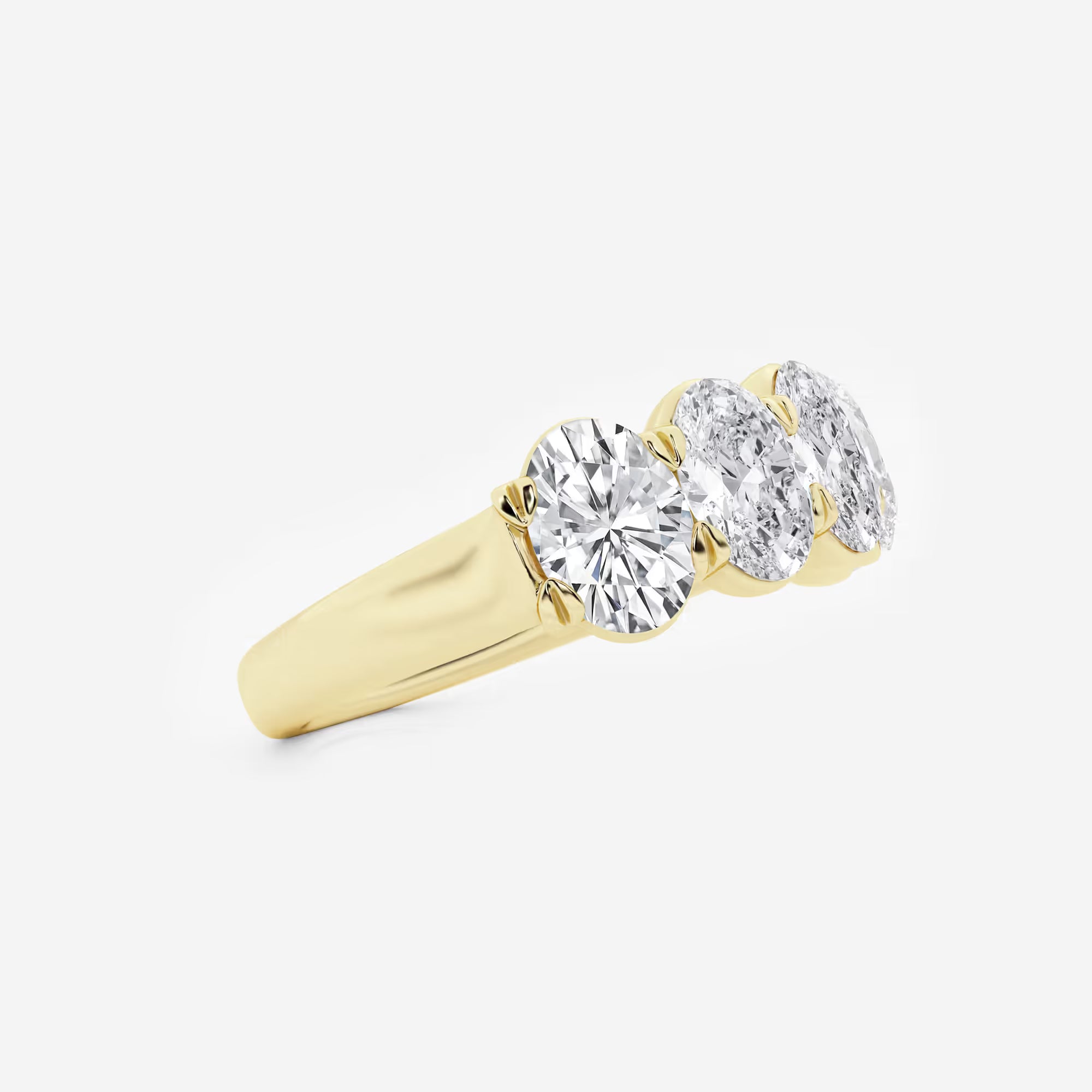 Elegant Oval Lab Grown Diamond Multi Stone Anniversary Band in Solid Gold