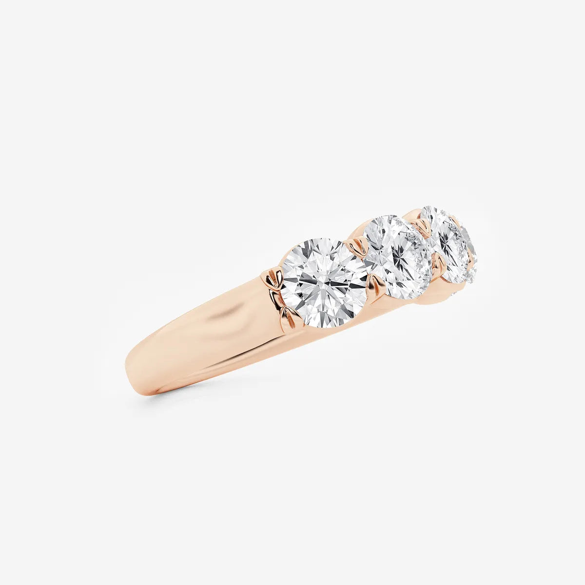Bold Five Stone Round Lab Grown Diamond Anniversary Band in Solid Gold