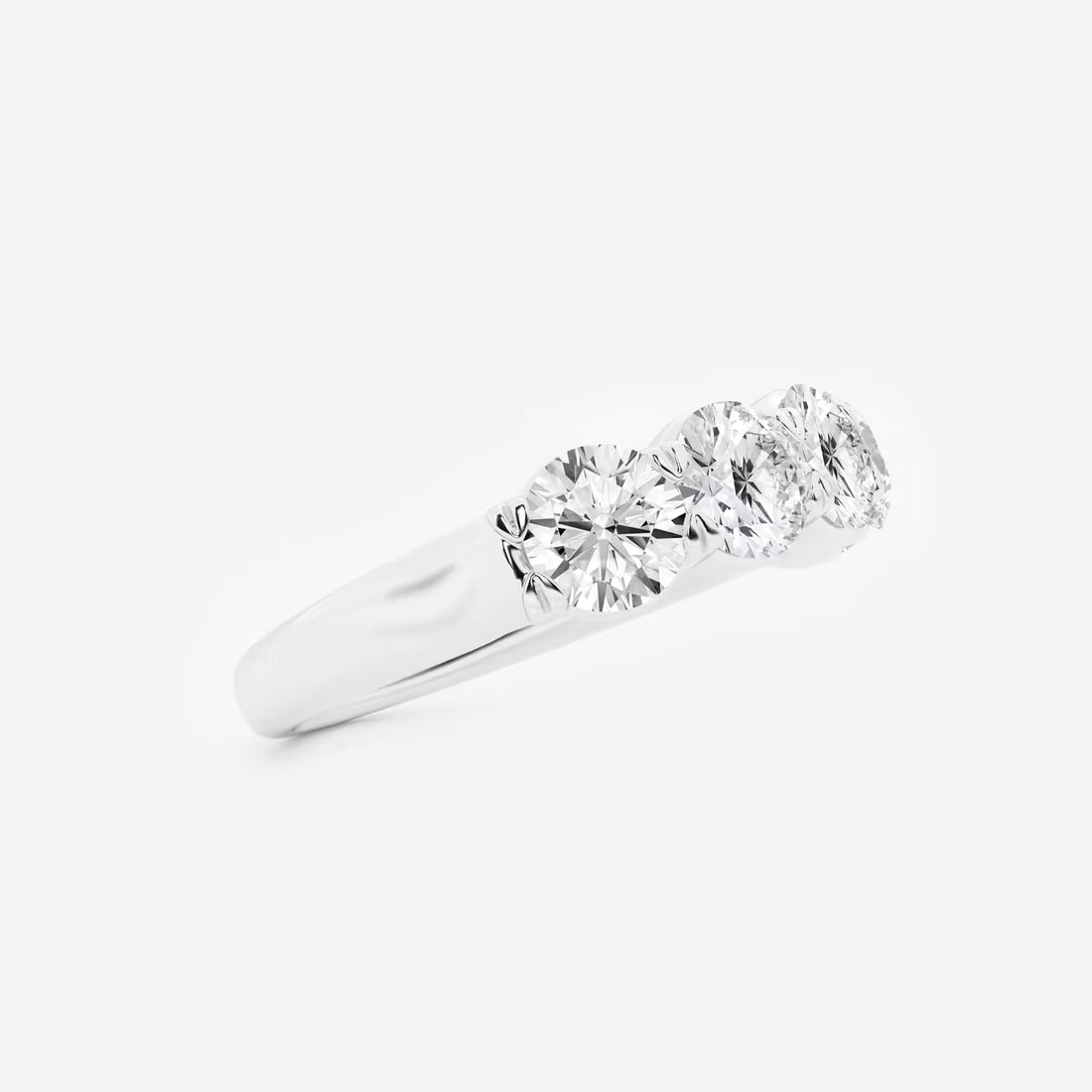 Bold Five Stone Round Lab Grown Diamond Anniversary Band in Solid Gold
