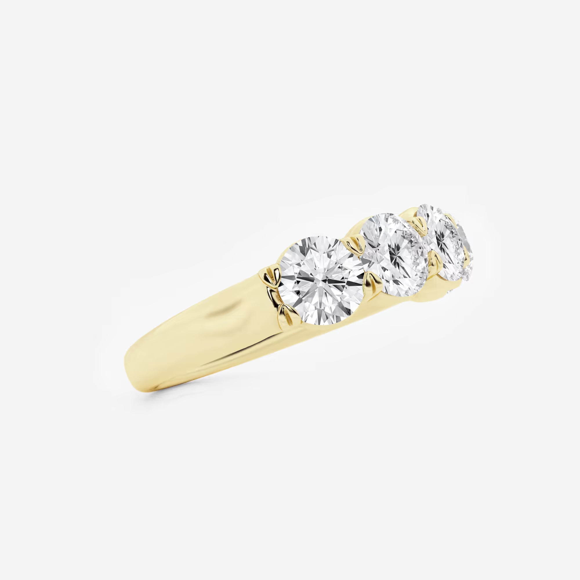 Bold Five Stone Round Lab Grown Diamond Anniversary Band in Solid Gold