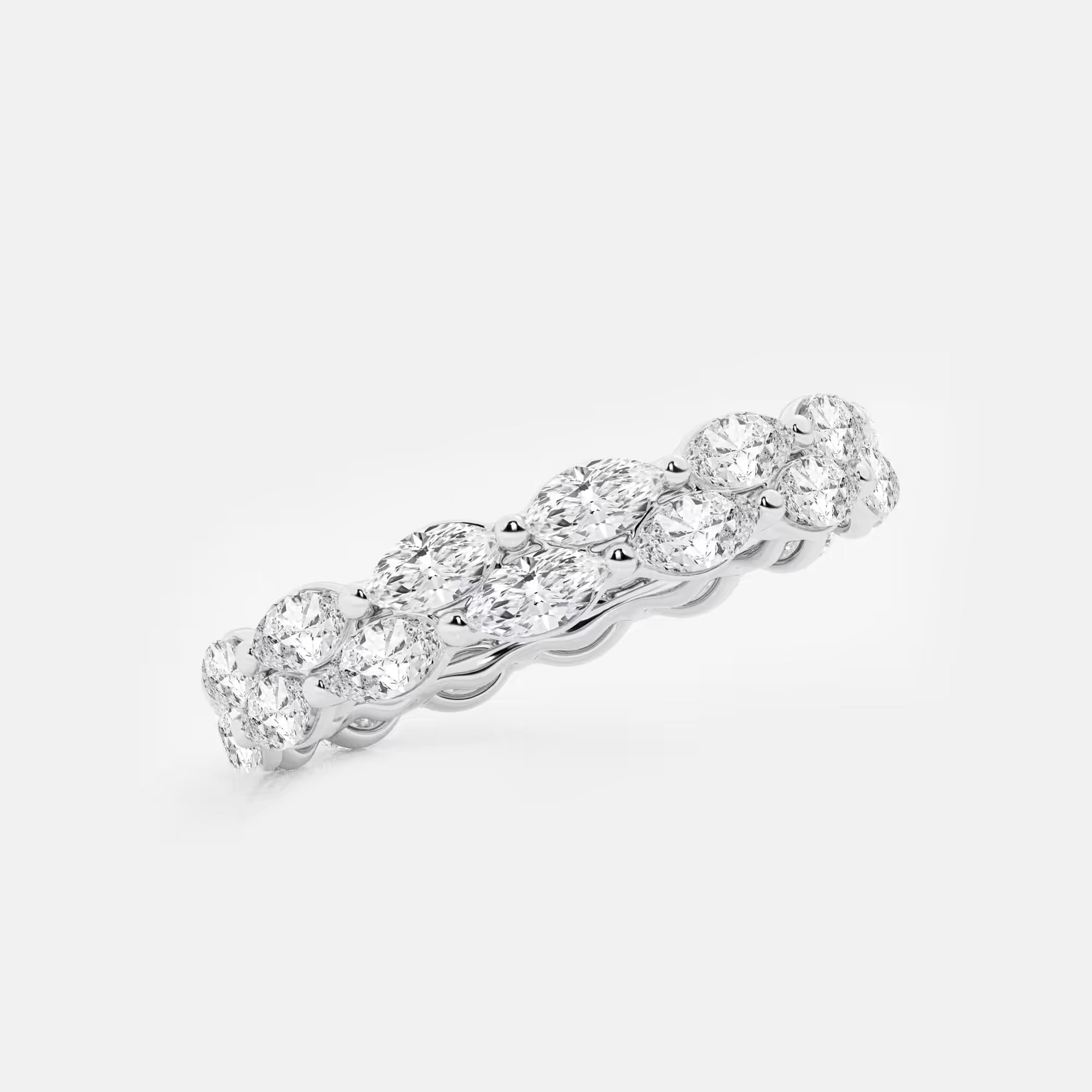 Double Row Marquise Lab-Grown Diamond Eternity Band in Gold | Elegant Stackable Wedding Ring