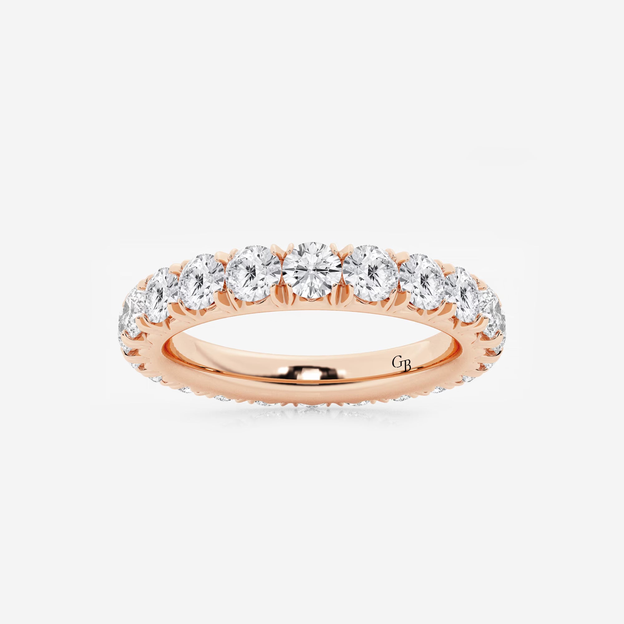 Élégance Round Lab-Grown Diamond French Pavé Eternity Band