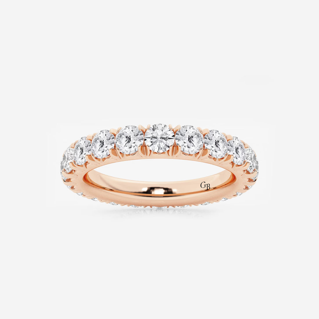Élégance Round Lab-Grown Diamond French Pavé Eternity Band