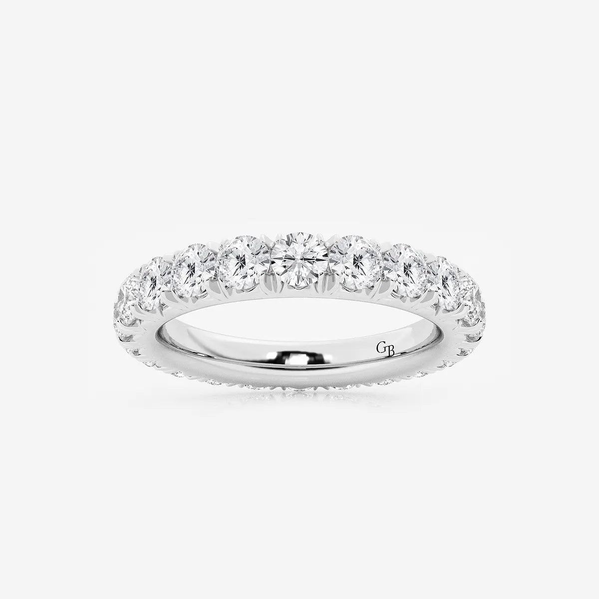 Élégance Round Lab-Grown Diamond French Pavé Eternity Band