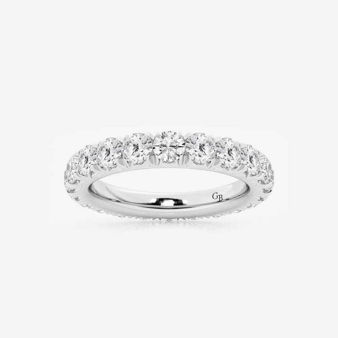 Élégance Round Lab-Grown Diamond French Pavé Eternity Band
