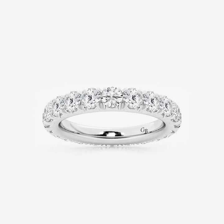 Élégance Round Lab-Grown Diamond French Pavé Eternity Band