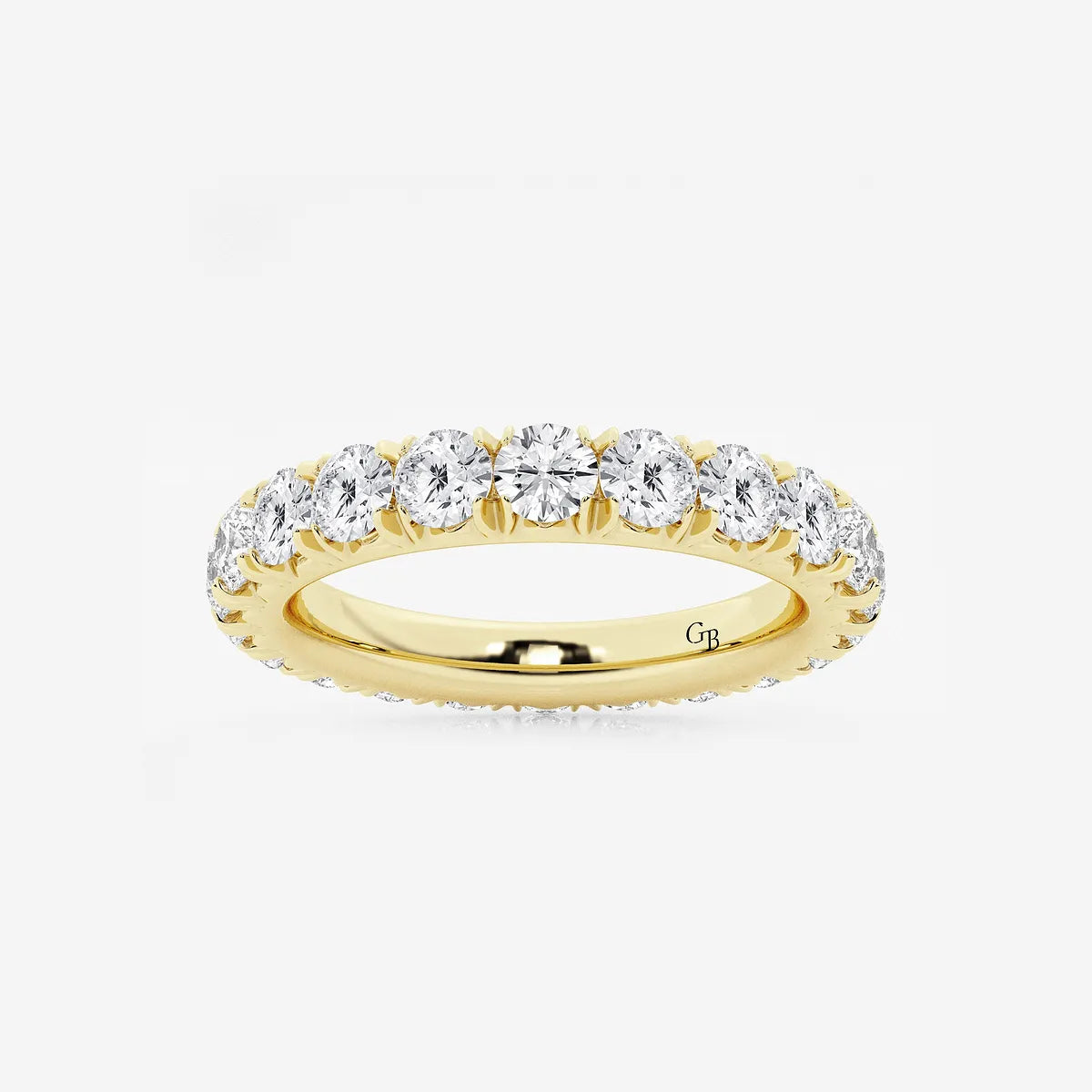 Élégance Round Lab-Grown Diamond French Pavé Eternity Band