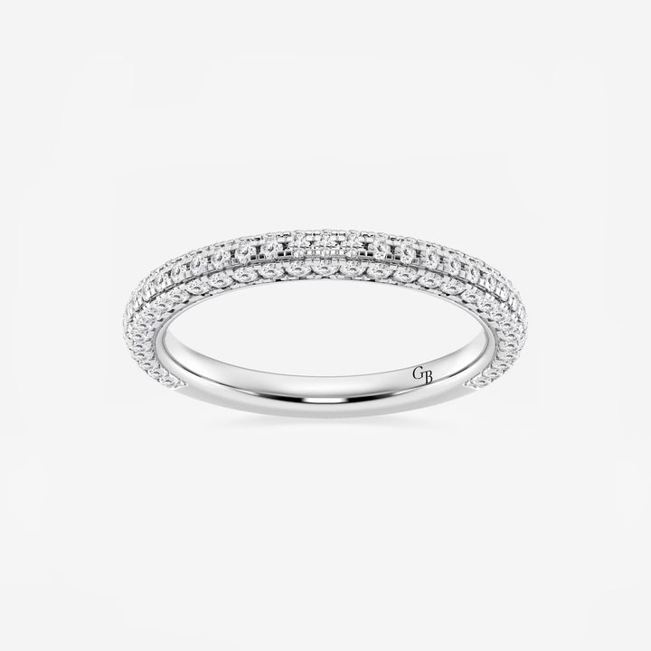 Rivéline Round Lab-Grown Diamond Rollover Pavé Wedding Band