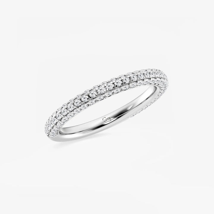 Rivéline Round Lab-Grown Diamond Rollover Pavé Wedding Band
