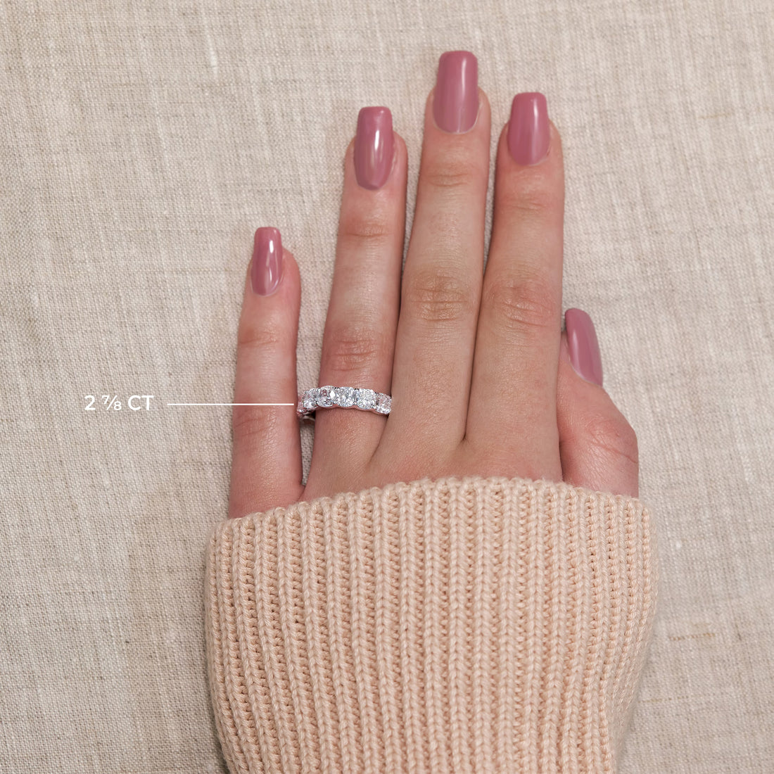 Classic Cushion Cut Lab Grown Diamond Seven Stone Anniversary Band in Solid Gold