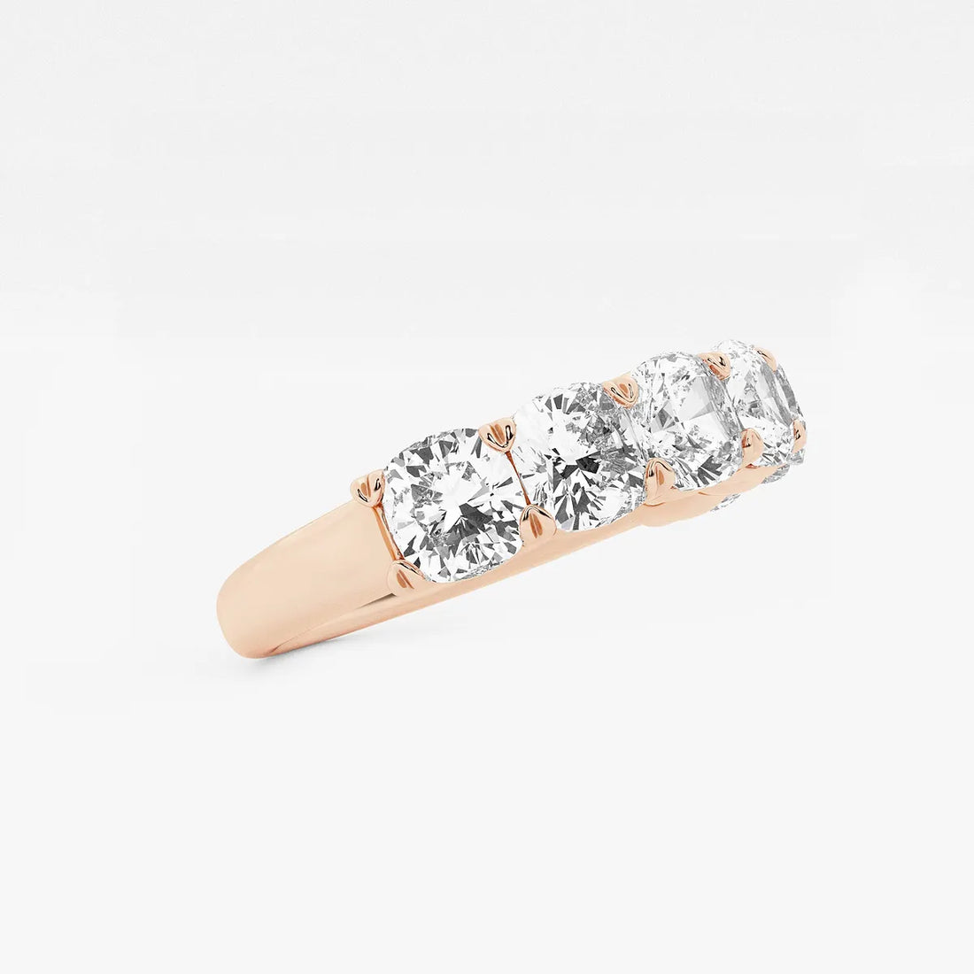 Classic Cushion Cut Lab Grown Diamond Seven Stone Anniversary Band in Solid Gold