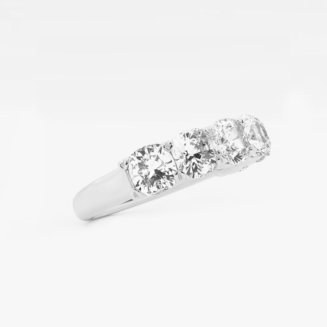 Classic Cushion Cut Lab Grown Diamond Seven Stone Anniversary Band in Solid Gold