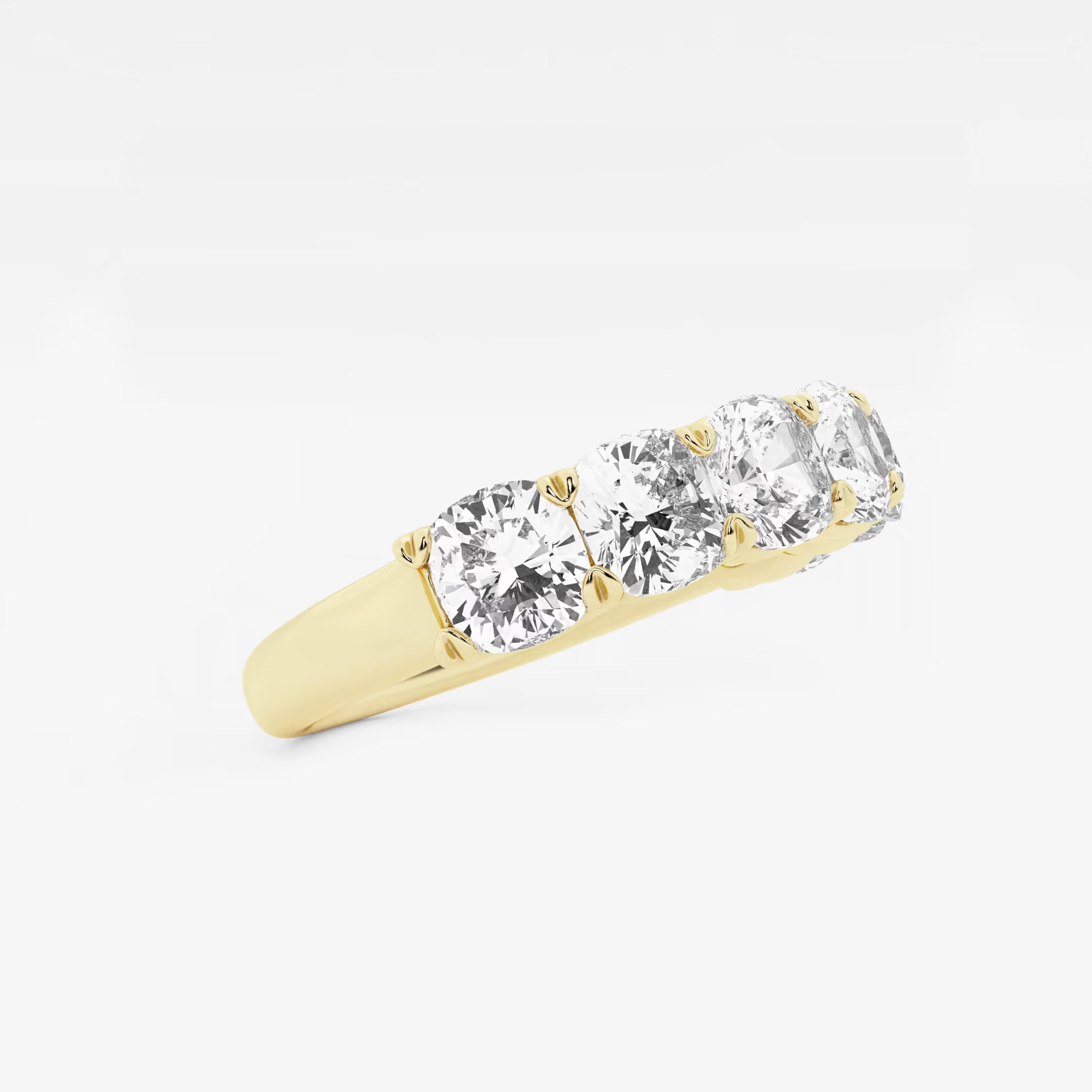 Classic Cushion Cut Lab Grown Diamond Seven Stone Anniversary Band in Solid Gold