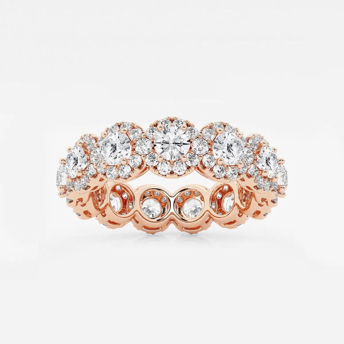 Halovera Luxe Round Lab-Grown Diamond Halo Eternity Band
