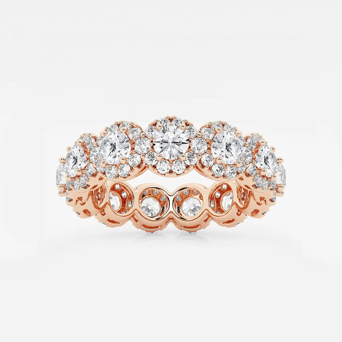 Halovera Luxe Round Lab-Grown Diamond Halo Eternity Band