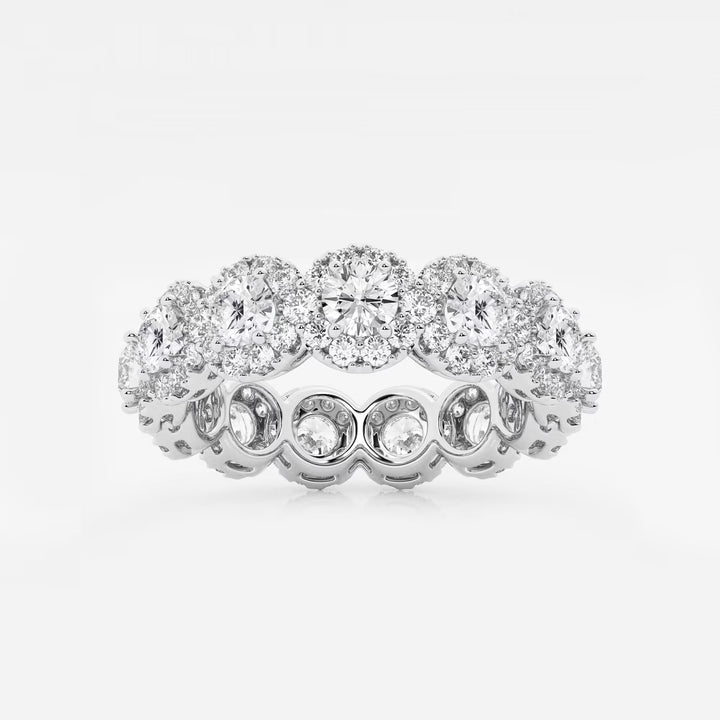 Halovera Luxe Round Lab-Grown Diamond Halo Eternity Band