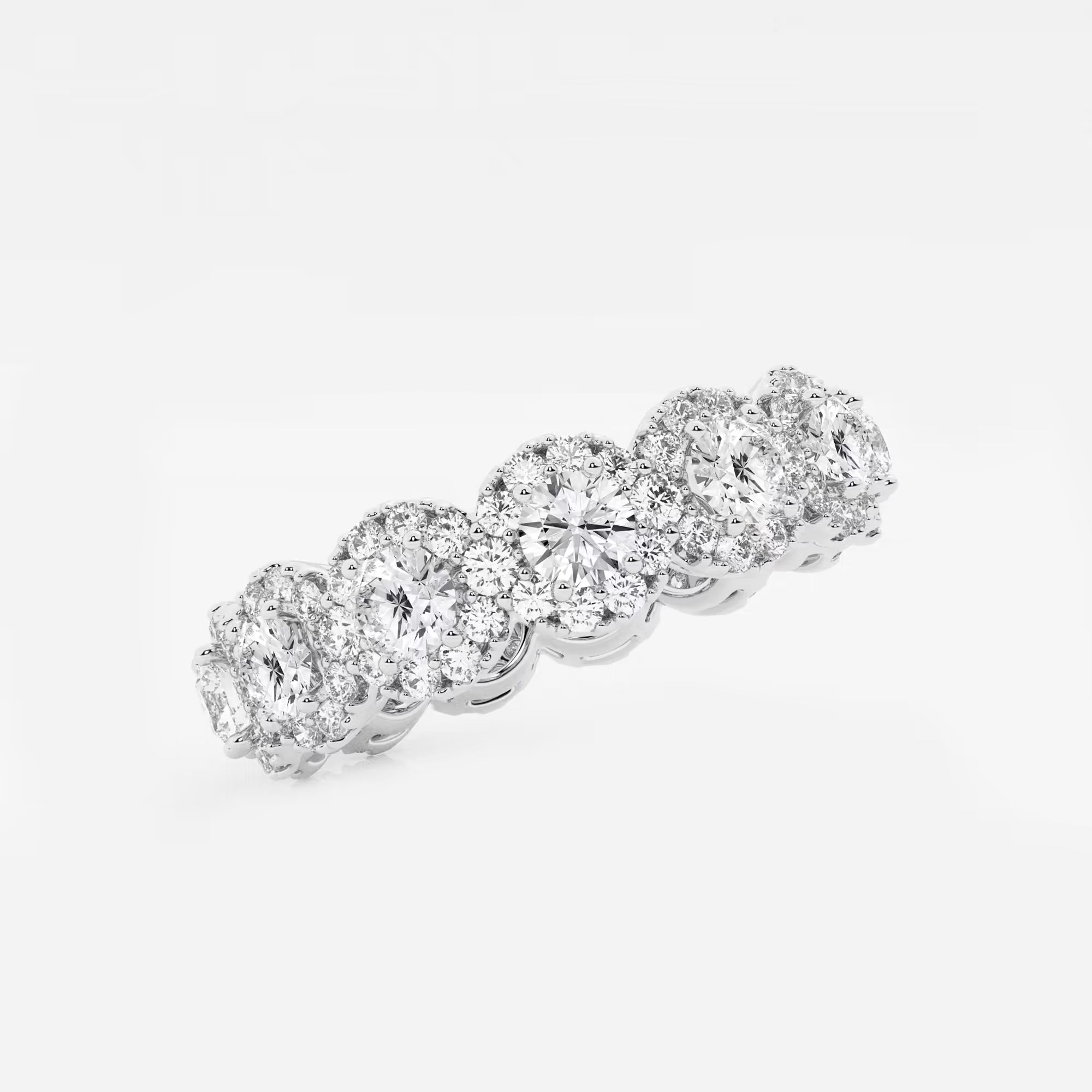 Halovera Luxe Round Lab-Grown Diamond Halo Eternity Band