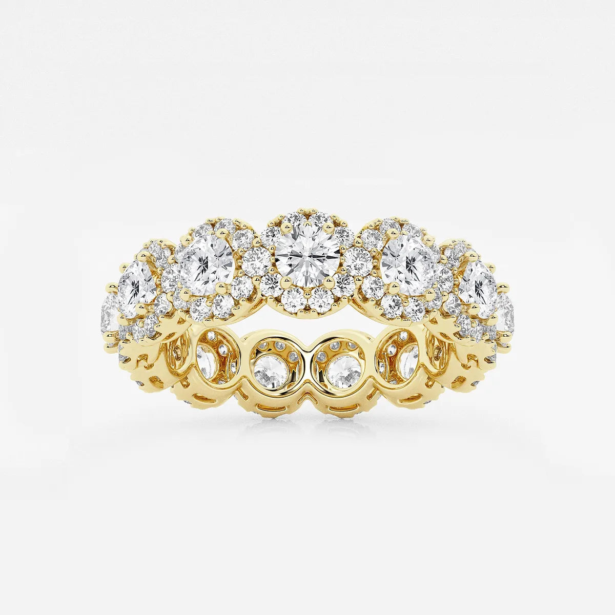 Halovera Luxe Round Lab-Grown Diamond Halo Eternity Band