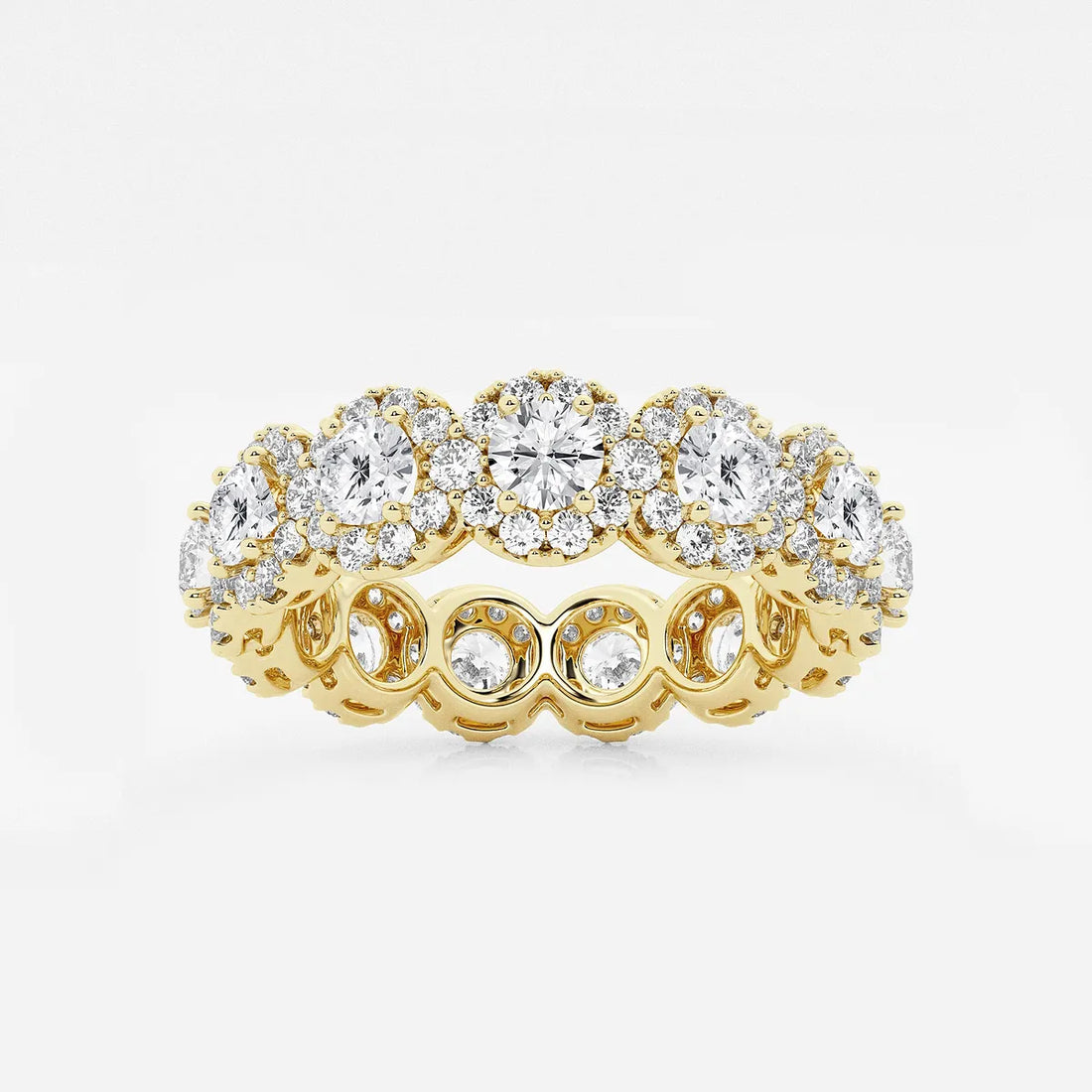 Halovera Luxe Round Lab-Grown Diamond Halo Eternity Band