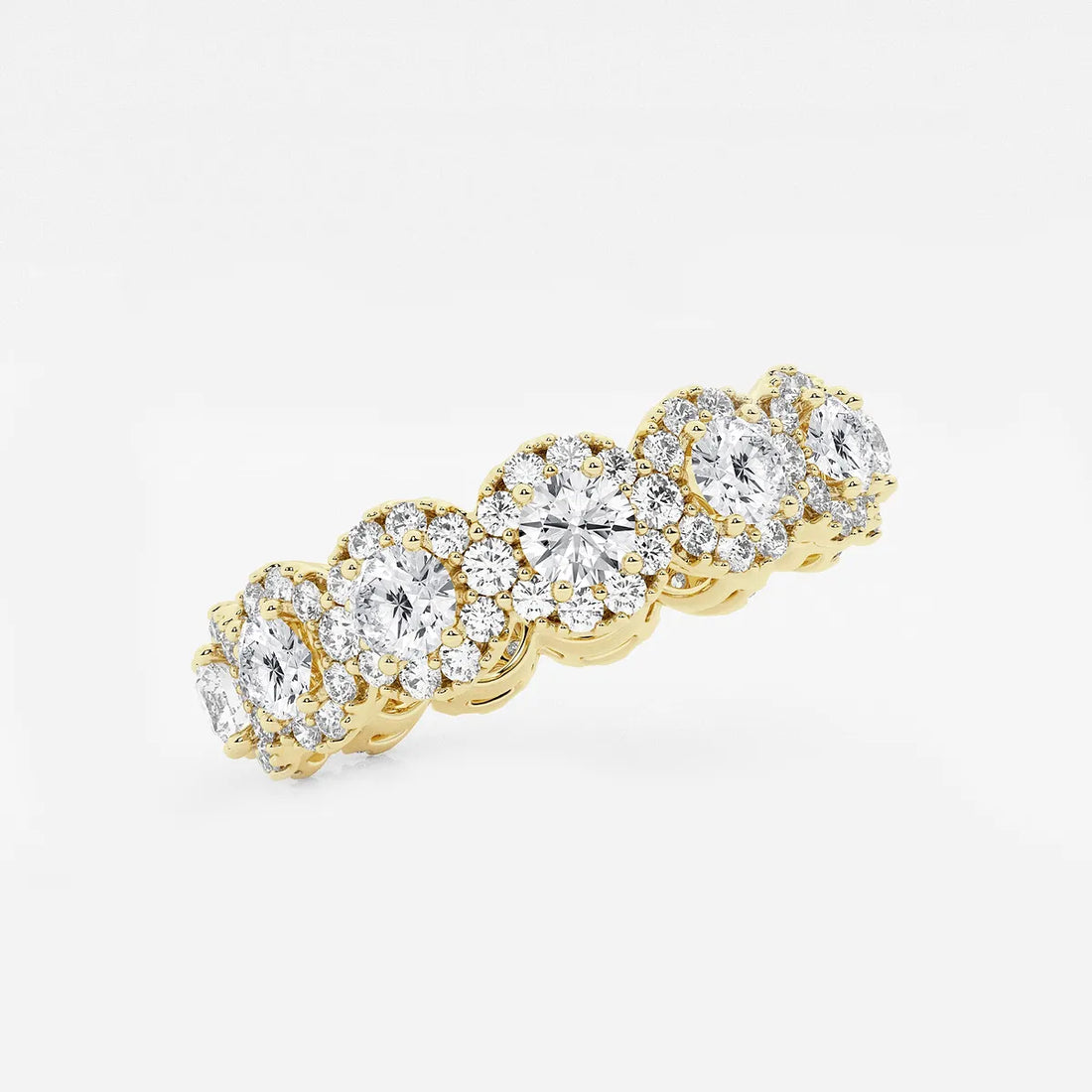 Halovera Luxe Round Lab-Grown Diamond Halo Eternity Band