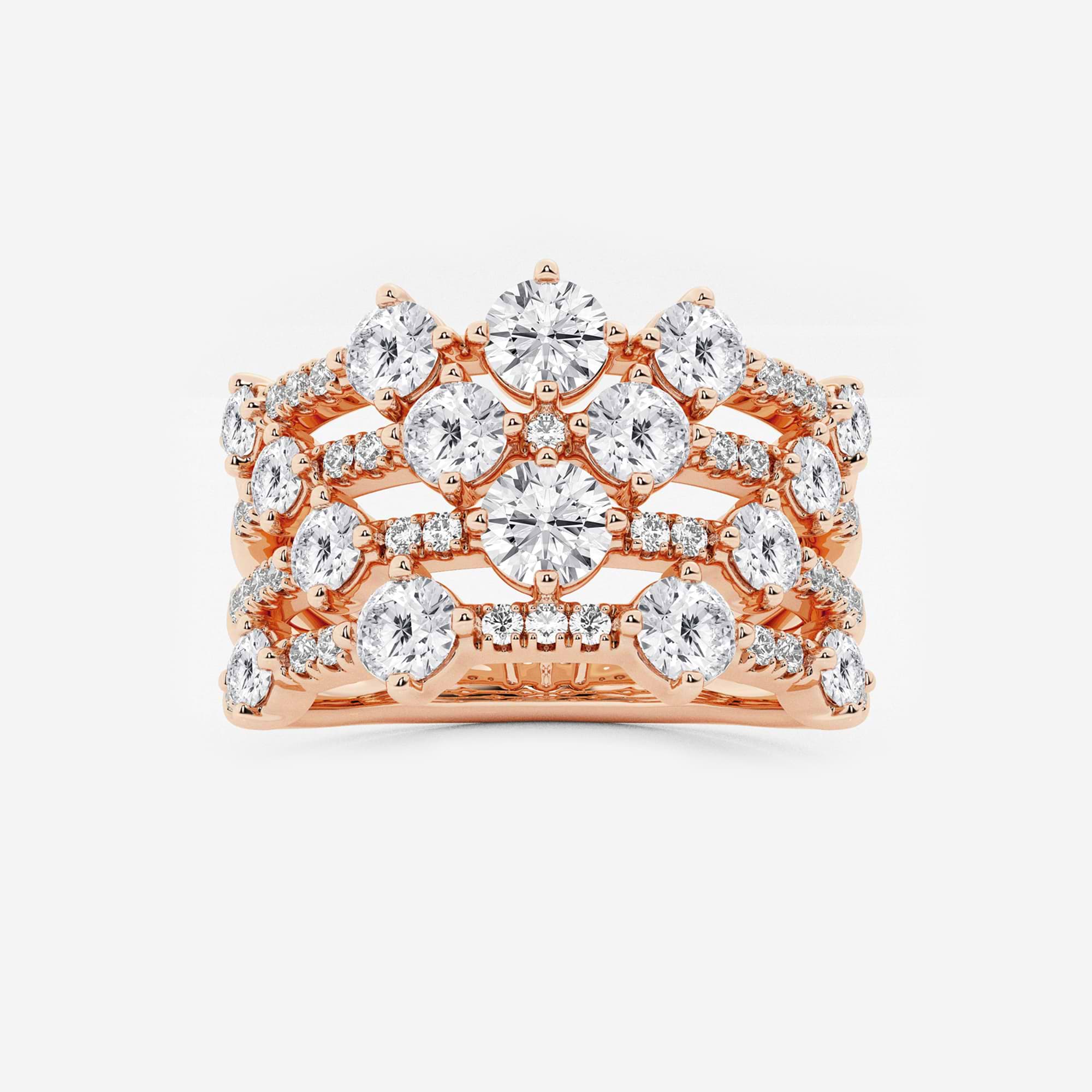 Multivéra Round Lab-Grown Diamond Multi Row Band